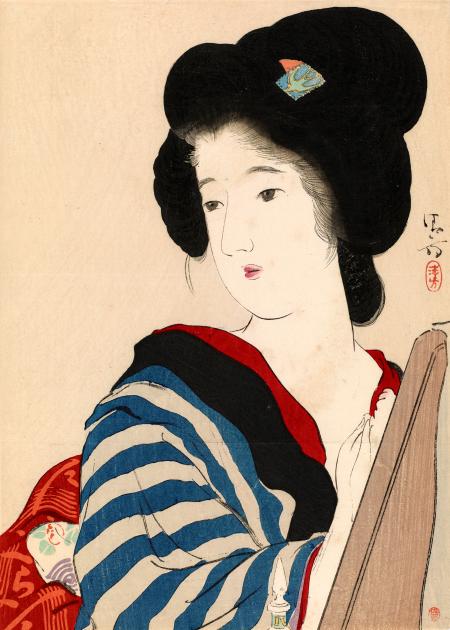 镝木清方高清图片日本浮世绘江户风俗美女人物插画