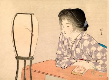 镝木清方高清图片日本浮世绘江户风俗美女人物插画