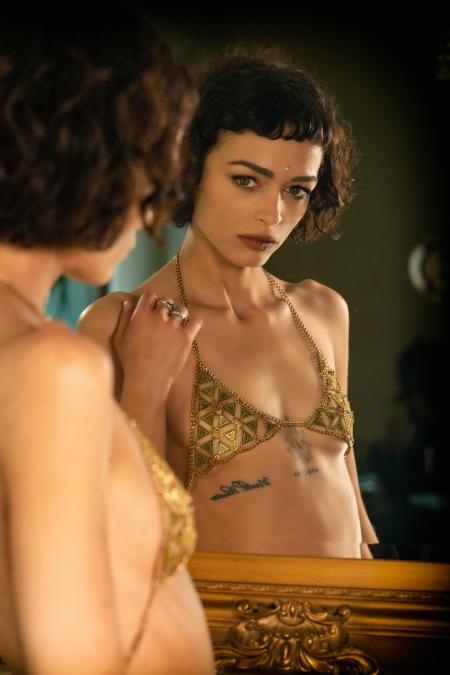 at the mirror