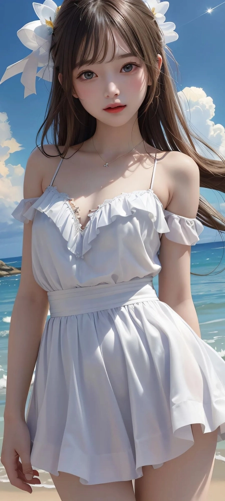 漂亮的美女全面屏手机壁纸