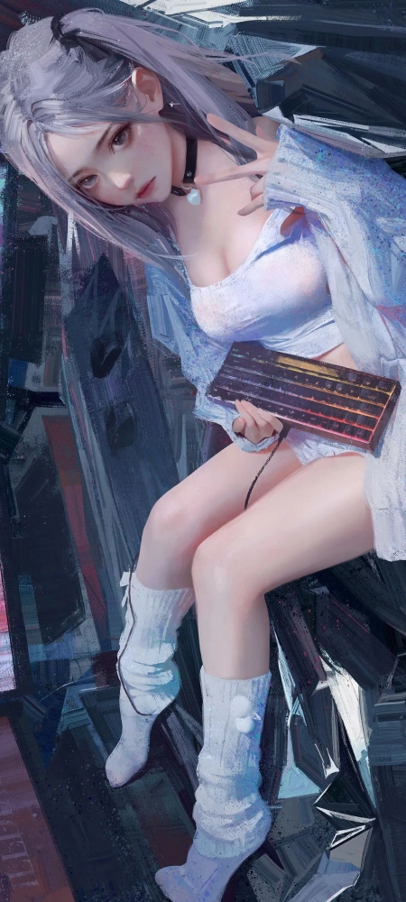漂亮的美女全面屏手机壁纸5