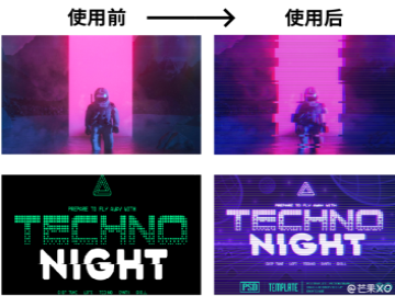 科技机能矢量图案+赛博朋克样机​