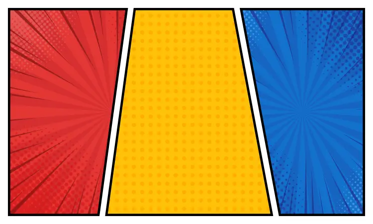 红色黄色蓝色不同颜色的漫画方框区间
